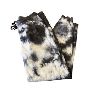 90 Degree By Reflex Women’s Black and White Tie-Dye Joggers Size Medium